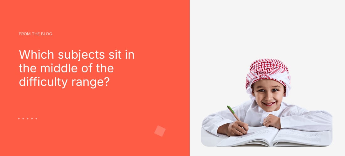 Which subjects sit in the middle of the difficulty range?
